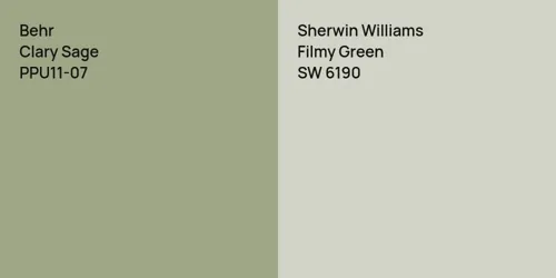 PPU11-07 Clary Sage vs SW 6190 Filmy Green