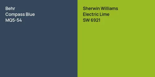 MQ5-54 Compass Blue vs SW 6921 Electric Lime