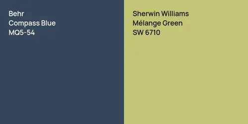 MQ5-54 Compass Blue vs SW 6710 Mélange Green