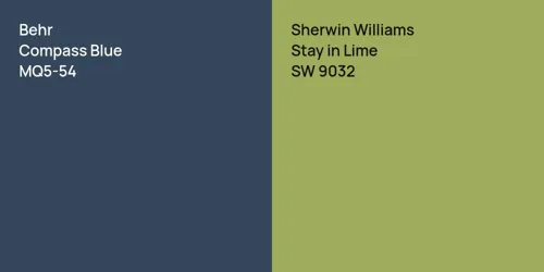 MQ5-54 Compass Blue vs SW 9032 Stay in Lime