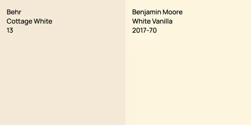 13 Cottage White vs 2017-70 White Vanilla