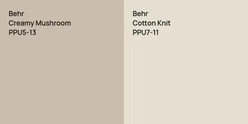 PPU5-13 Creamy Mushroom vs PPU7-11 Cotton Knit