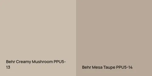 PPU5-13 Creamy Mushroom vs PPU5-14 Mesa Taupe