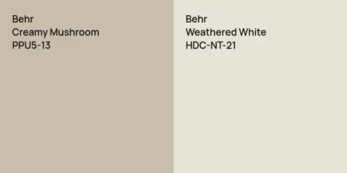 PPU5-13 Creamy Mushroom vs HDC-NT-21 Weathered White