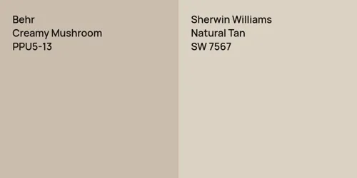 PPU5-13 Creamy Mushroom vs SW 7567 Natural Tan