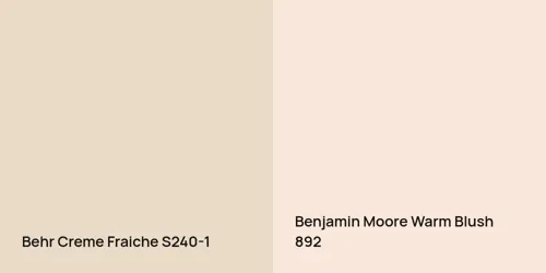 S240-1 Creme Fraiche vs 892 Warm Blush