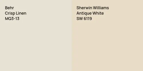 MQ3-13 Crisp Linen vs SW 6119 Antique White