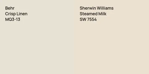 MQ3-13 Crisp Linen vs SW 7554 Steamed Milk