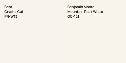 PR-W13 Crystal Cut vs OC-121 Mountain Peak White