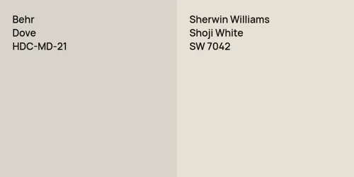 HDC-MD-21 Dove vs SW 7042 Shoji White