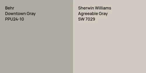 PPU24-10 Downtown Gray vs SW 7029 Agreeable Gray