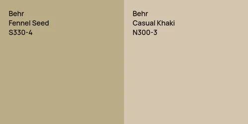 S330-4 Fennel Seed vs N300-3 Casual Khaki