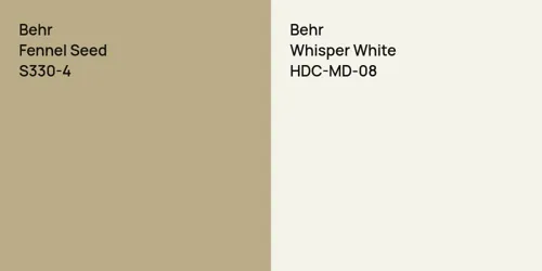 S330-4 Fennel Seed vs HDC-MD-08 Whisper White