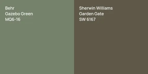 MQ6-16 Gazebo Green vs SW 6167 Garden Gate