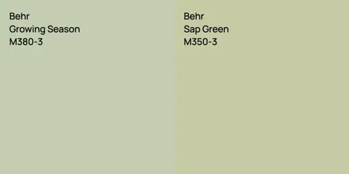 M380-3 Growing Season vs M350-3 Sap Green