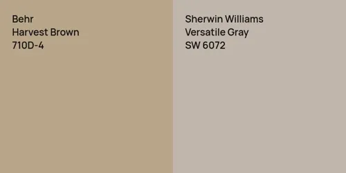 710D-4 Harvest Brown vs SW 6072 Versatile Gray