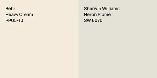 PPU5-10 Heavy Cream vs SW 6070 Heron Plume