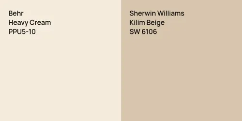 PPU5-10 Heavy Cream vs SW 6106 Kilim Beige