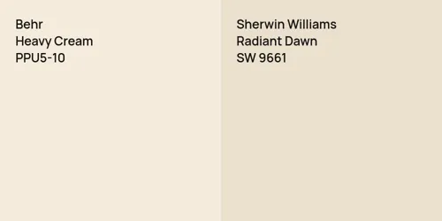 PPU5-10 Heavy Cream vs SW 9661 Radiant Dawn