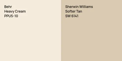 PPU5-10 Heavy Cream vs SW 6141 Softer Tan