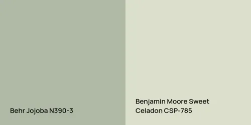 N390-3 Jojoba vs CSP-785 Sweet Celadon