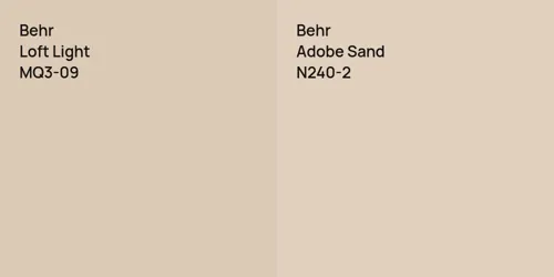 Behr Loft Light vs. Behr Bali Sand comparison