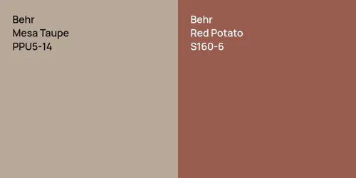 PPU5-14 Mesa Taupe vs S160-6 Red Potato