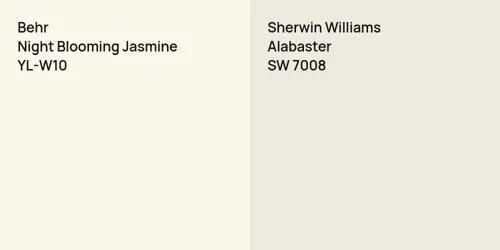 YL-W10 Night Blooming Jasmine vs SW 7008 Alabaster