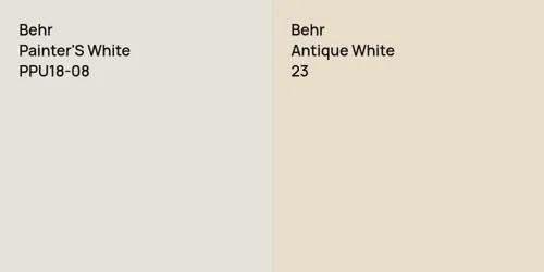 PPU18-08 Painter'S White vs 23 Antique White