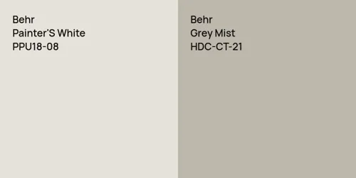 PPU18-08 Painter'S White vs HDC-CT-21 Grey Mist