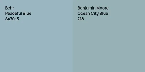 S470-3 Peaceful Blue vs 718 Ocean City Blue