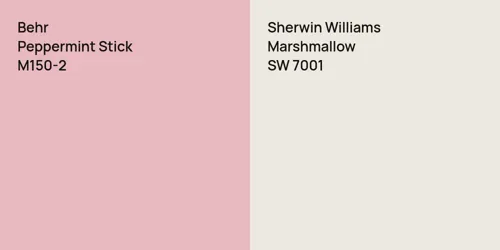 M150-2 Peppermint Stick vs SW 7001 Marshmallow