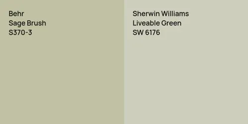 S370-3 Sage Brush vs SW 6176 Liveable Green