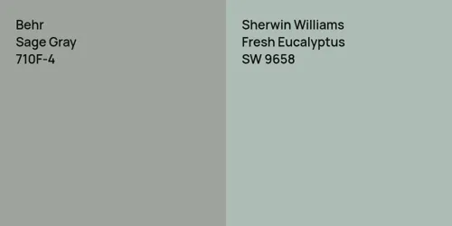 710F-4 Sage Gray vs SW 9658 Fresh Eucalyptus