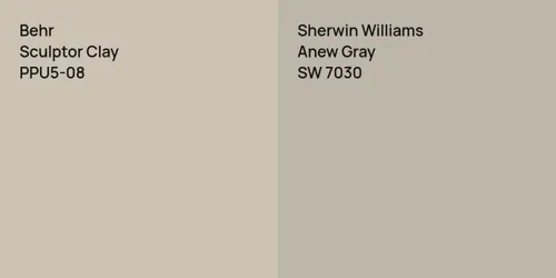 PPU5-08 Sculptor Clay vs SW 7030 Anew Gray