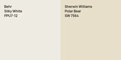 PPU7-12 Silky White vs SW 7564 Polar Bear