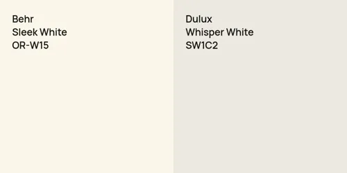 OR-W15 Sleek White vs SW1C2 Whisper White