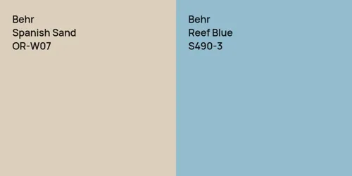 OR-W07 Spanish Sand vs S490-3 Reef Blue