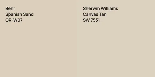 OR-W07 Spanish Sand vs SW 7531 Canvas Tan