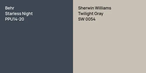 PPU14-20 Starless Night vs SW 0054 Twilight Gray