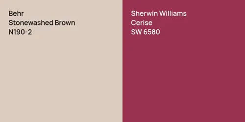 N190-2 Stonewashed Brown vs SW 6580 Cerise