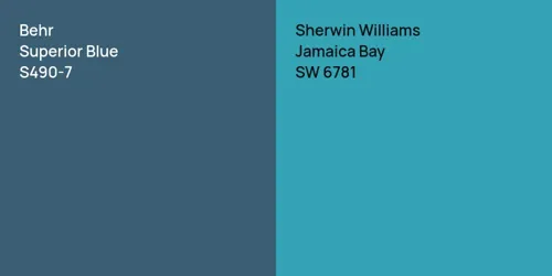S490-7 Superior Blue vs SW 6781 Jamaica Bay
