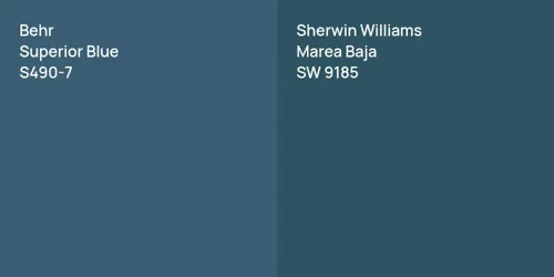 S490-7 Superior Blue vs SW 9185 Marea Baja