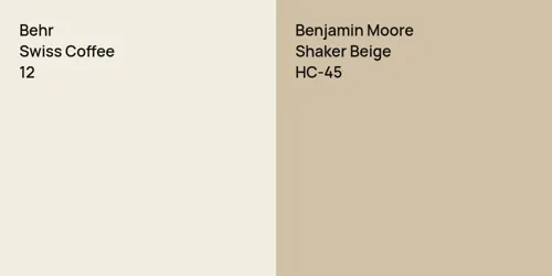 12 Swiss Coffee vs HC-45 Shaker Beige