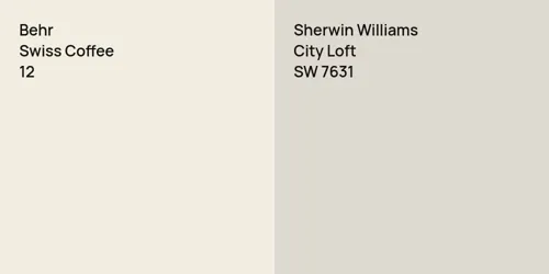 12 Swiss Coffee vs SW 7631 City Loft