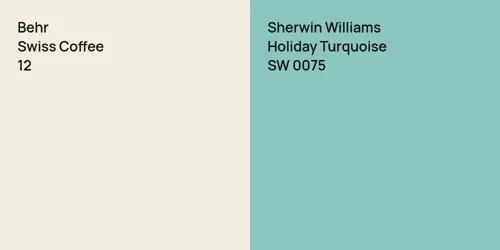 12 Swiss Coffee vs SW 0075 Holiday Turquoise