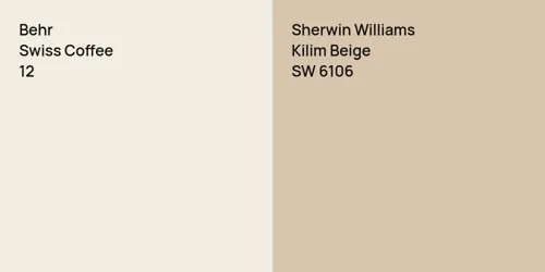 12 Swiss Coffee vs SW 6106 Kilim Beige