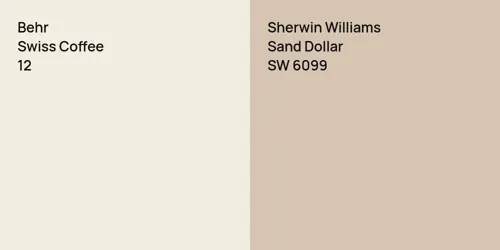 12 Swiss Coffee vs SW 6099 Sand Dollar