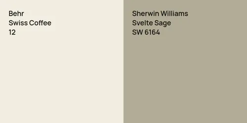 12 Swiss Coffee vs SW 6164 Svelte Sage