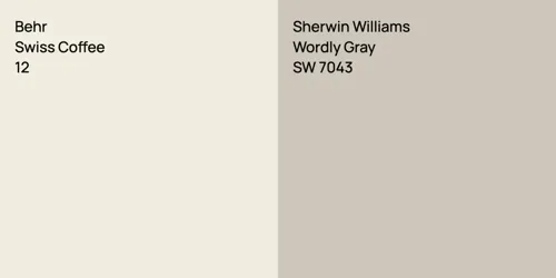 12 Swiss Coffee vs SW 7043 Wordly Gray